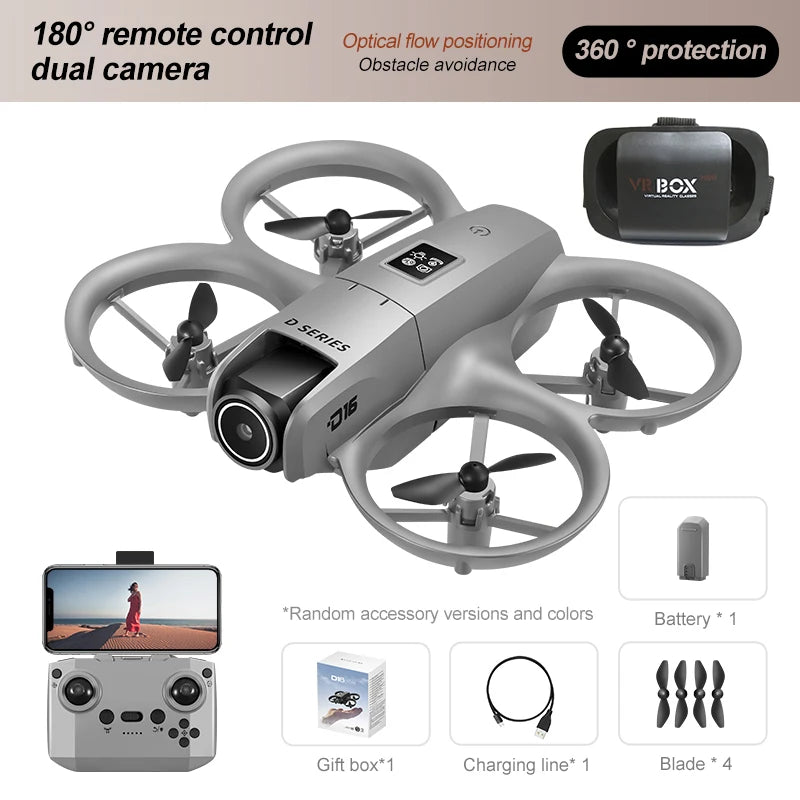 D16 Mini 8K HD Drone - Dual Camera Optical Flow Quadcopter