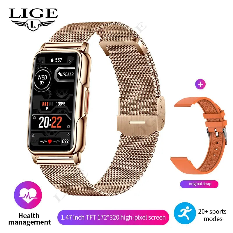 LIGE Smart Watch - Full Touch Screen Fitness Tracker (IP67 Waterproof, Bluetooth Call)