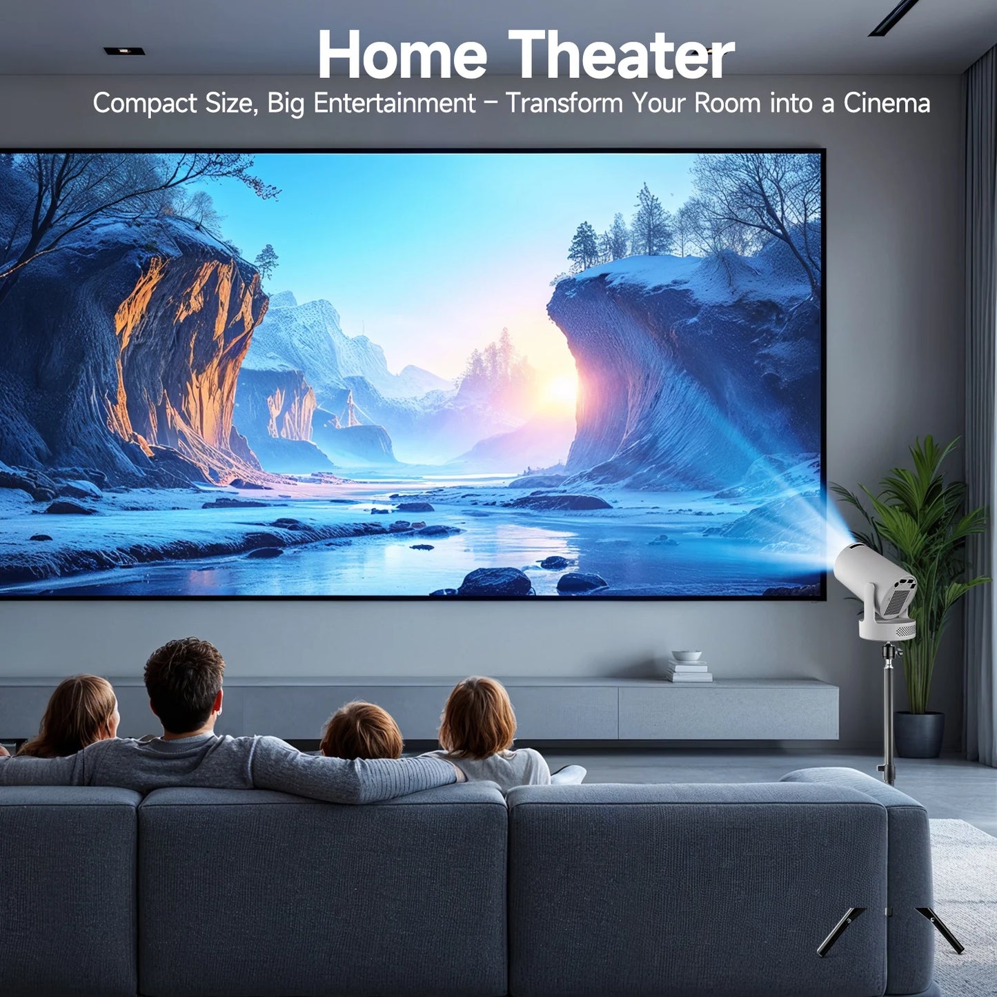 HY300 Pro+ 4K Portable Projector — 8000 Lumens, Wi-Fi 6, Outdoor Ready