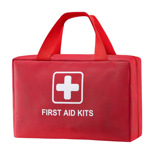 NextVoltGear 500-piece first aid kit in red carry case