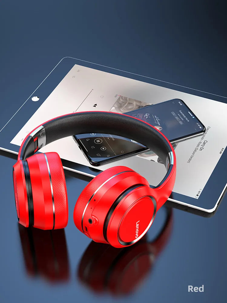 Lenovo HD200 Wireless Headphones - Foldable Over-Ear Comfort + Deep Bass