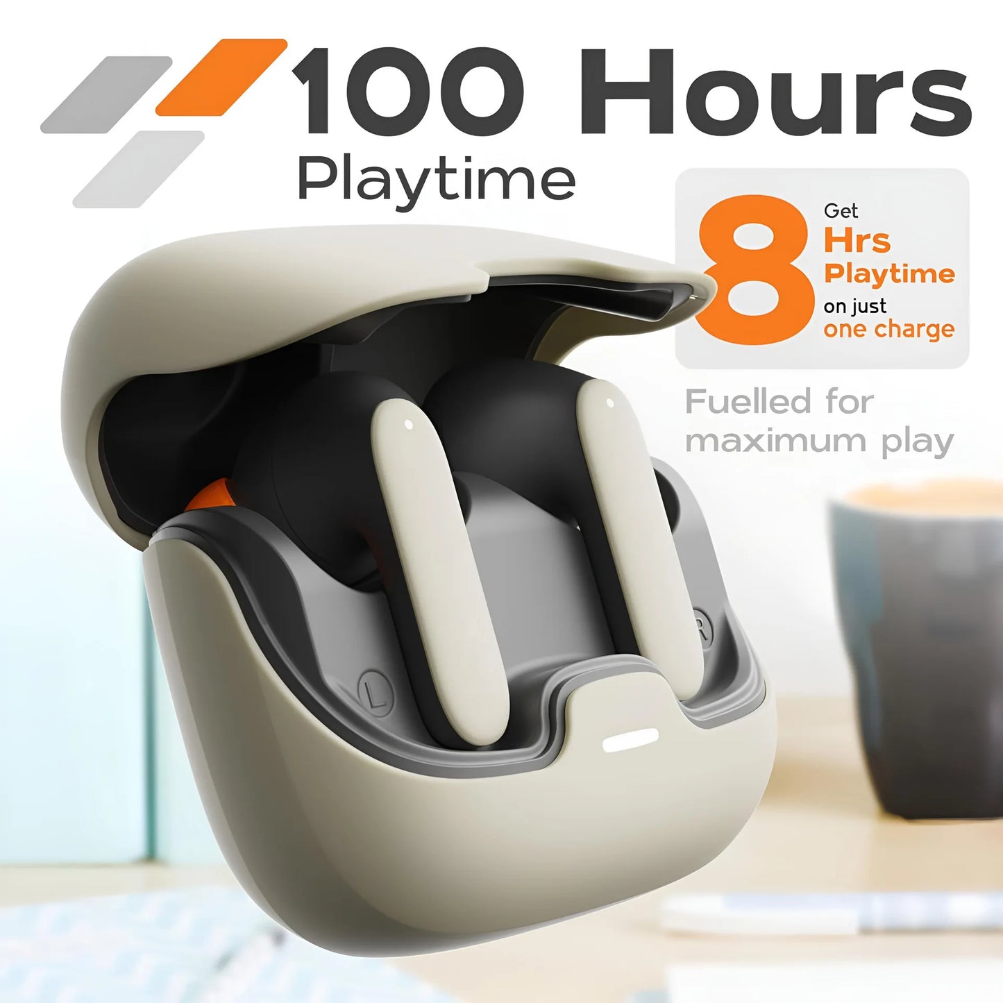 TWS Wireless Earbuds — BT 5.4, Noise Reduction, 100-Hr Battery