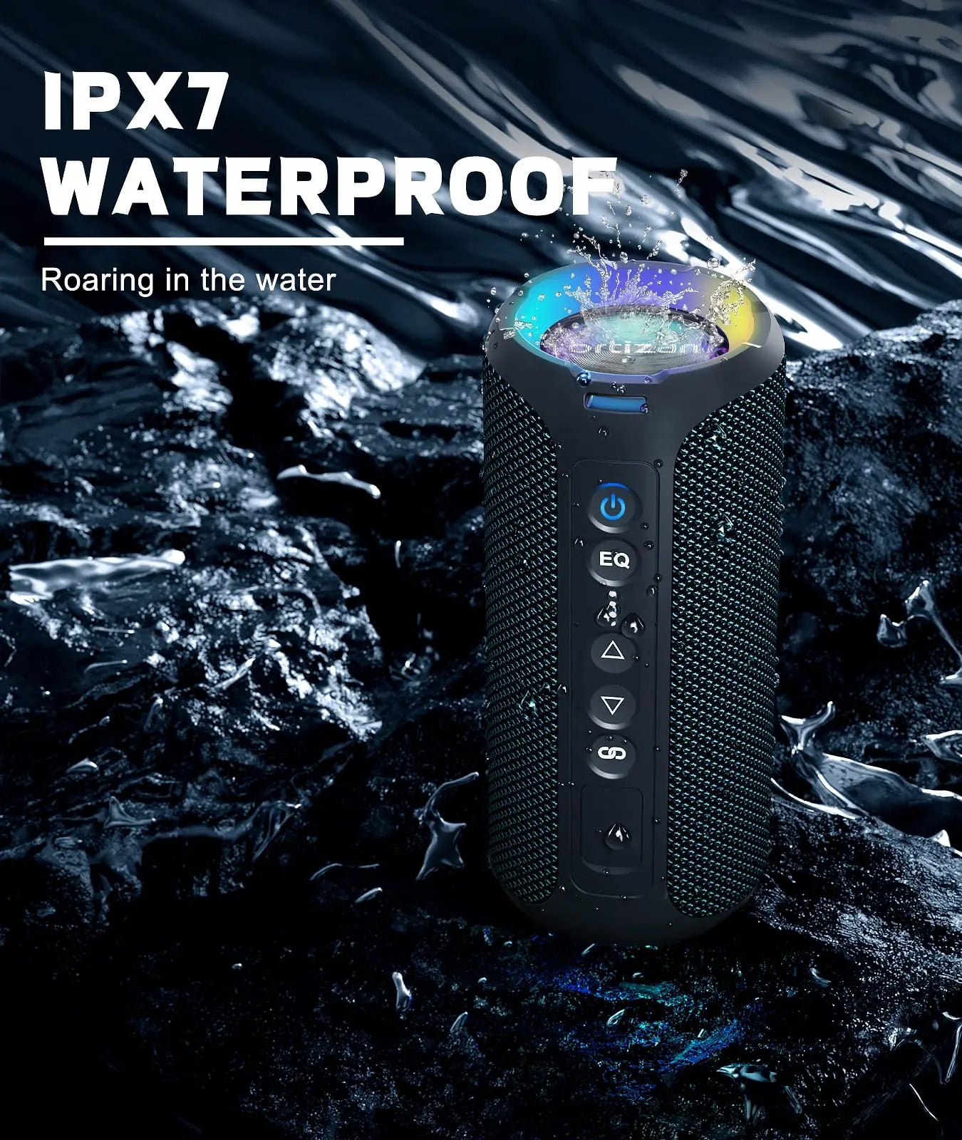 Ortizan 40W Portable Speaker — IPX7 Waterproof, Dual Pairing, Deep Bass