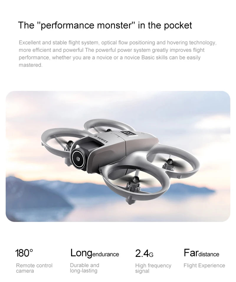 D16 Mini 8K HD Drone - Dual Camera Optical Flow Quadcopter