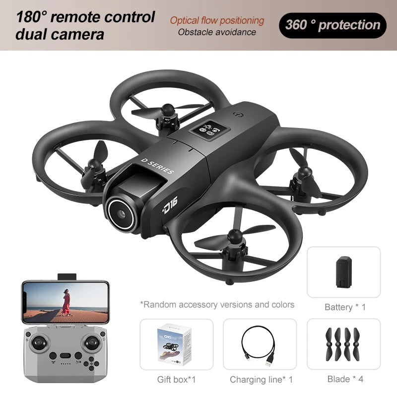 D16 Mini 8K HD Drone - Dual Camera Optical Flow Quadcopter