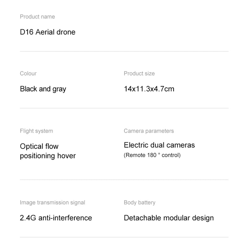 D16 Mini 8K HD Drone - Dual Camera Optical Flow Quadcopter