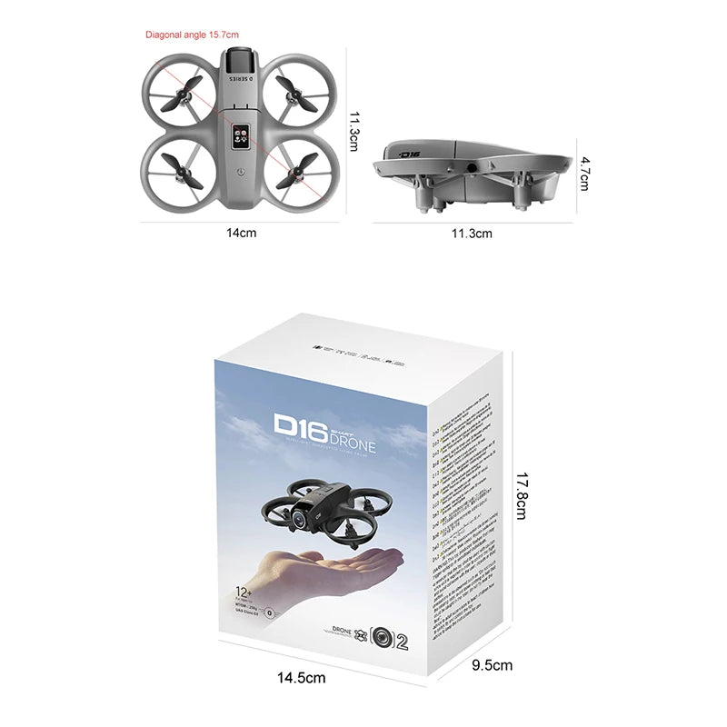 D16 Mini 8K HD Drone - Dual Camera Optical Flow Quadcopter