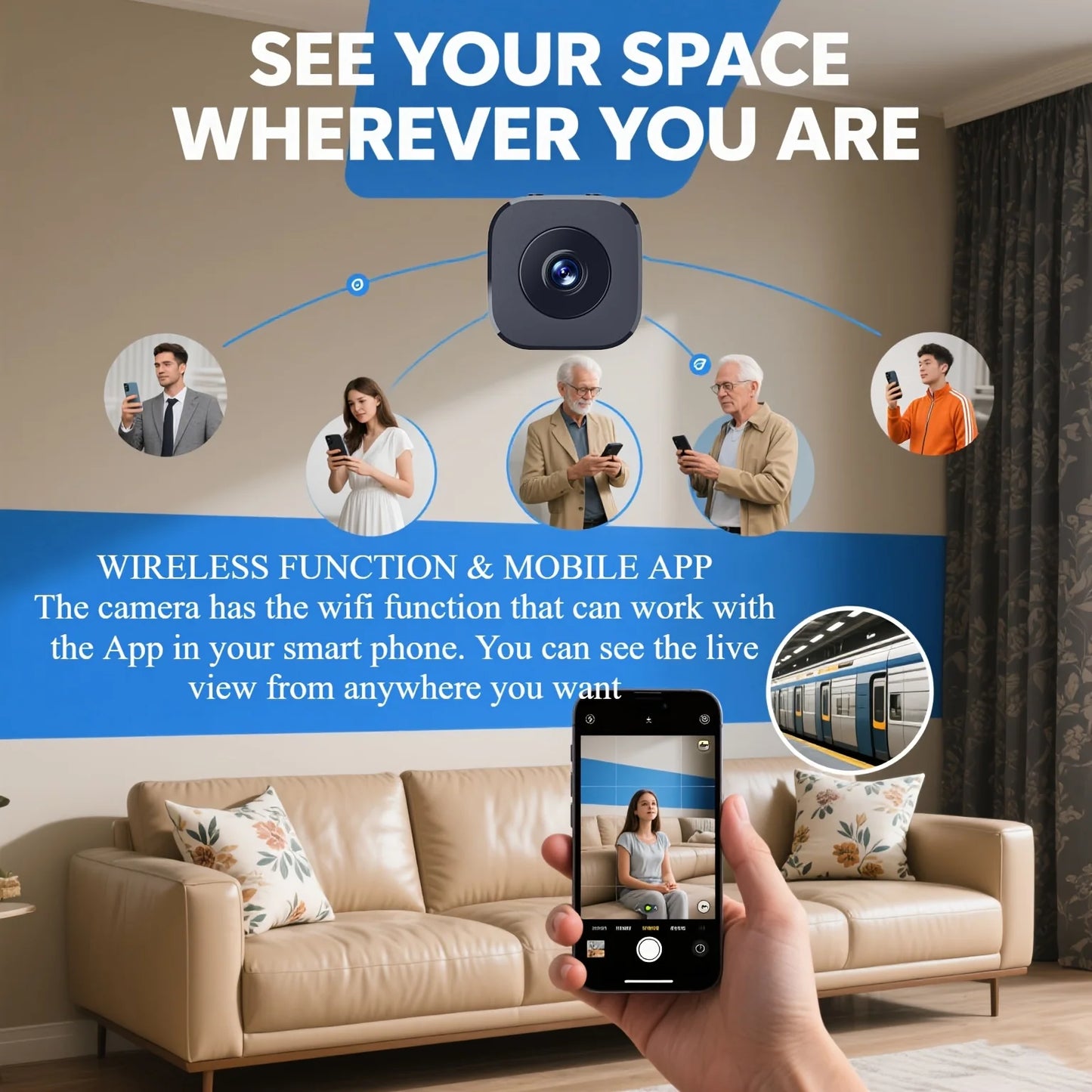 Mini 4K Smart Security Camera - Night Vision + Motion Detection