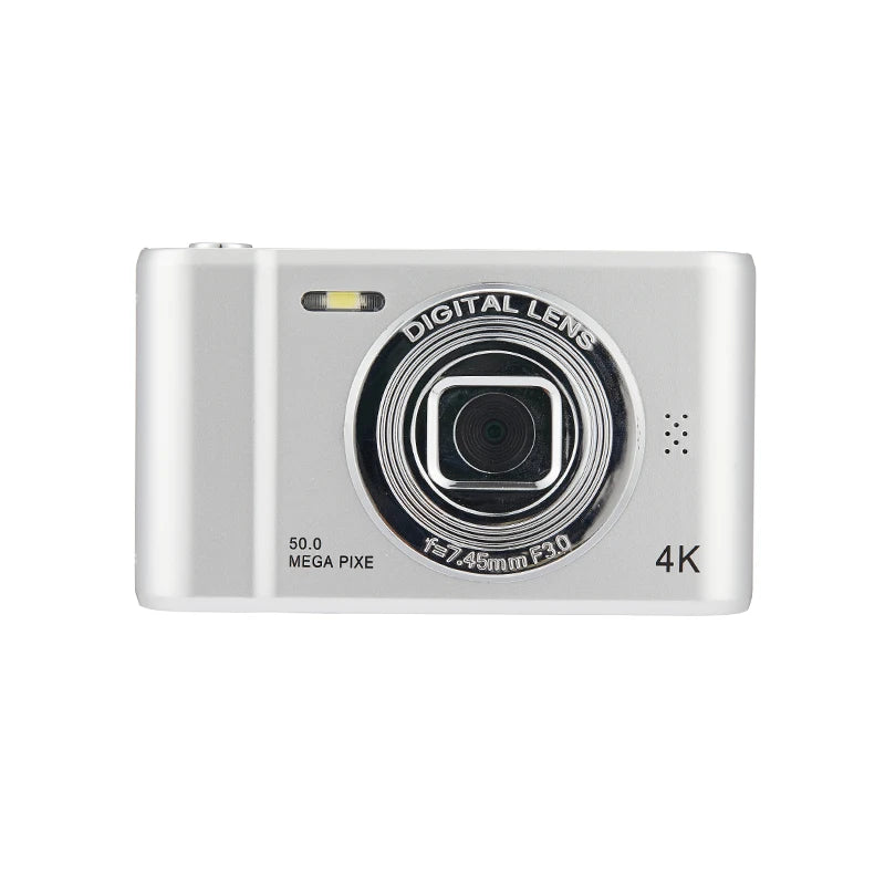 4K Digital Travel Camera - 50MP Compact Point-and-Shoot with 2.4" Screen