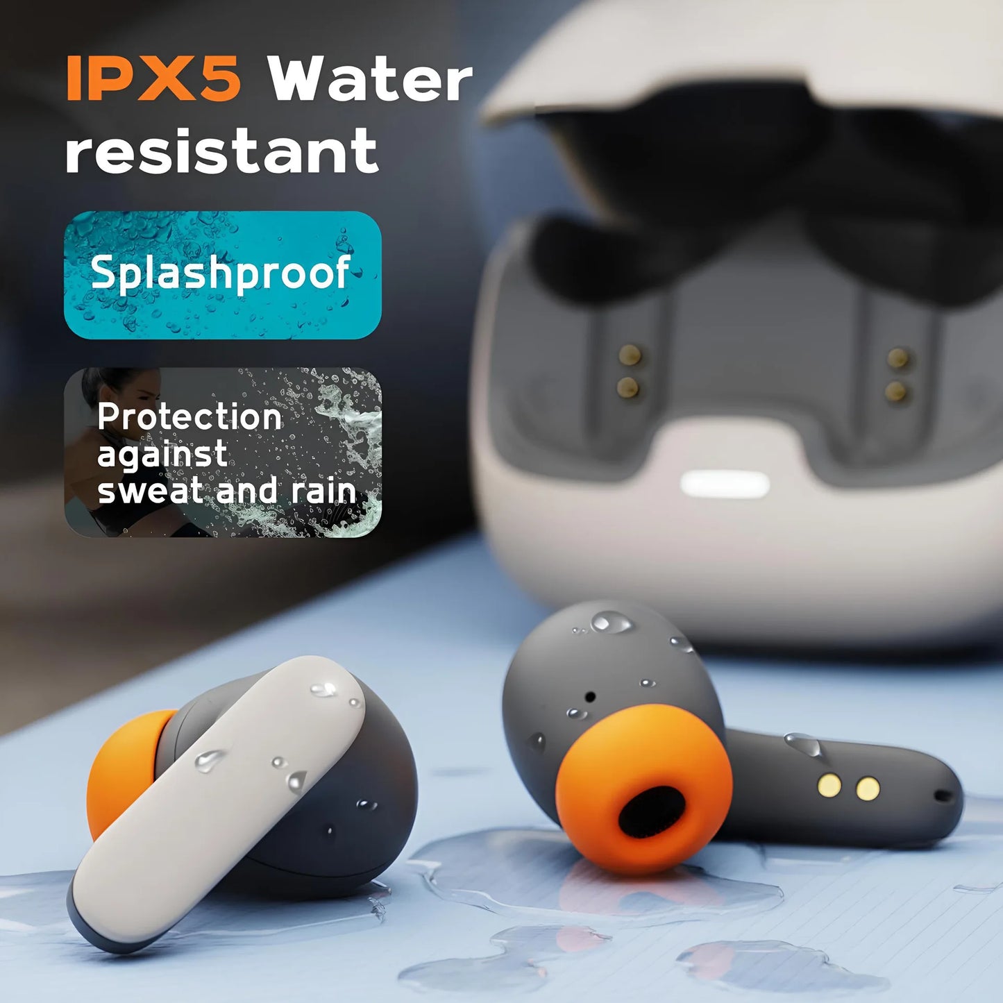 TWS Wireless Earbuds — BT 5.4, Noise Reduction, 100-Hr Battery