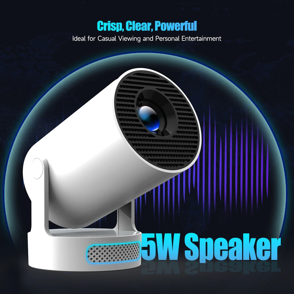 HY300 Pro+ 4K Portable Projector — 8000 Lumens, Wi-Fi 6, Outdoor Ready