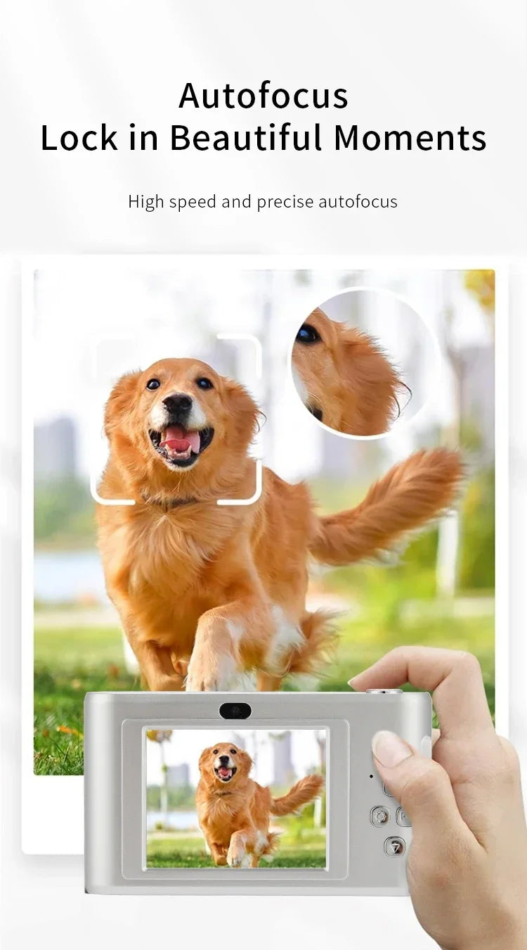 4K Digital Travel Camera - 50MP Compact Point-and-Shoot with 2.4" Screen