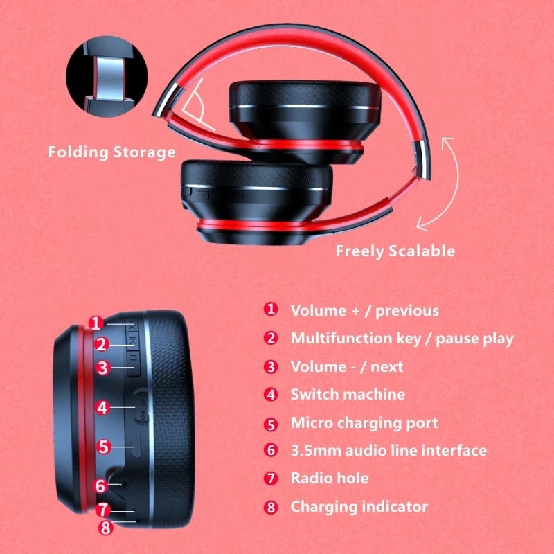 Lenovo HD200 Wireless Headphones - Foldable Over-Ear Comfort + Deep Bass