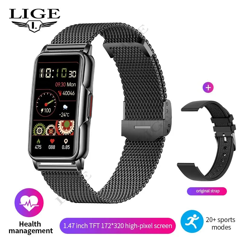 LIGE Smart Watch - Full Touch Screen Fitness Tracker (IP67 Waterproof, Bluetooth Call)