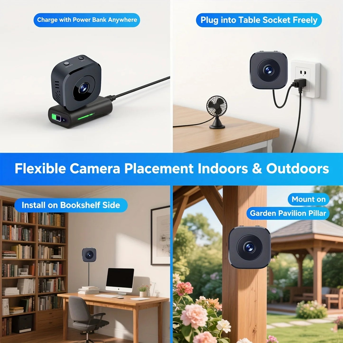 Mini 4K Smart Security Camera - Night Vision + Motion Detection