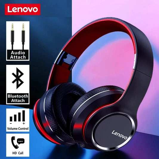 Lenovo HD200 Wireless Headphones - Foldable Over-Ear Comfort + Deep Bass