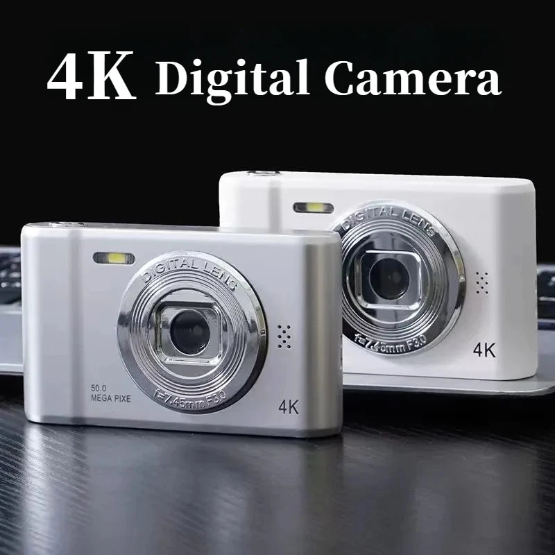 4K Digital Travel Camera - 50MP Compact Point-and-Shoot with 2.4" Screen