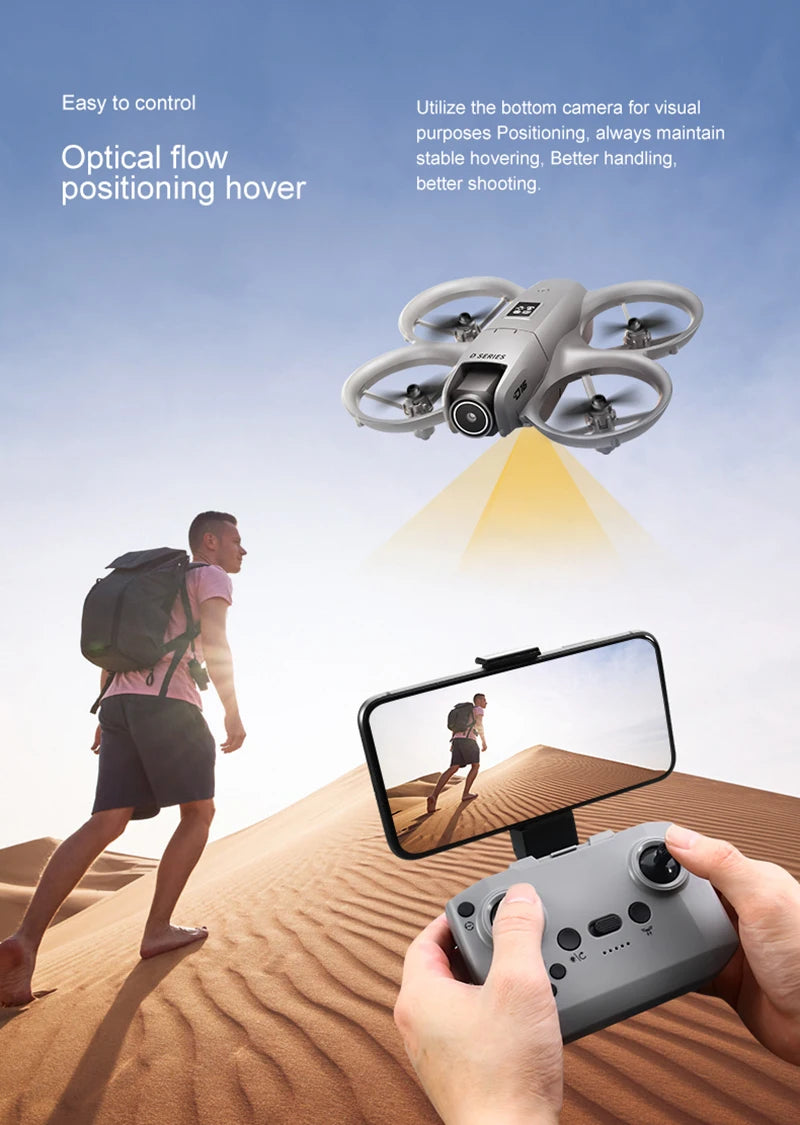 D16 Mini 8K HD Drone - Dual Camera Optical Flow Quadcopter