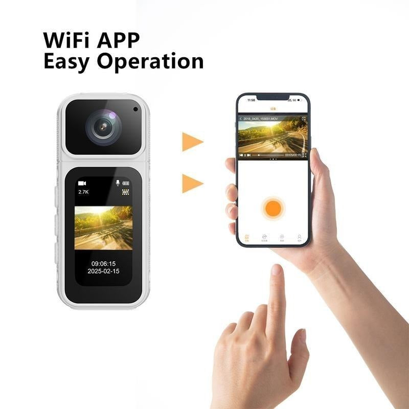 Wearable action camera with Wi-Fi smartphone app control